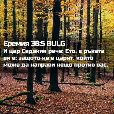 Picture 02 - Еремия 38:5 BULG - И цар Седекия рече: Ето, в - Bible Verse Picture