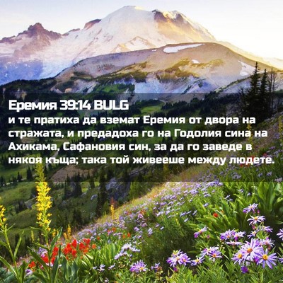 Picture 02 - Еремия 39:14 BULG - и те пратиха да вземат - Bible Verse Picture