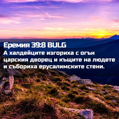 Picture 02 - Еремия 39:8 BULG - А халдейците изгориха с - Bible Verse Picture