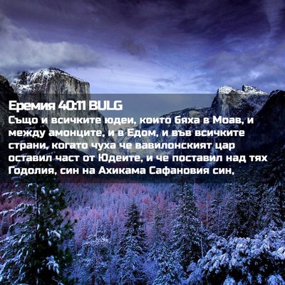 Picture 02 - Еремия 40:11 BULG - Също и всичките юдеи, които - Bible Verse Picture