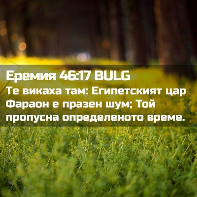 Picture 02 - Еремия 46:17 BULG - Те викаха там: Египетският - Bible Verse Picture