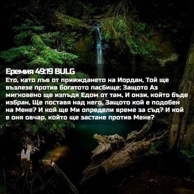 Picture 02 - Еремия 49:19 BULG - Ето, като лъв от - Bible Verse Picture
