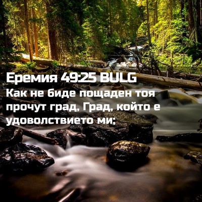 Picture 02 - Еремия 49:25 BULG - Как не биде пощаден тоя - Bible Verse Picture