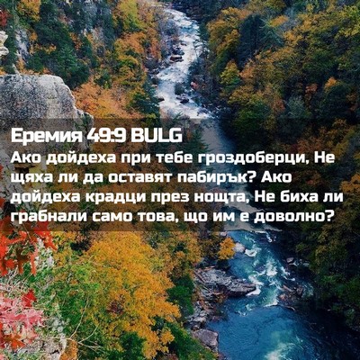 Picture 02 - Еремия 49:9 BULG - Ако дойдеха при тебе - Bible Verse Picture