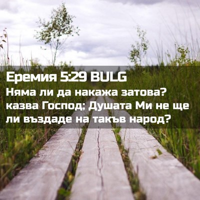 Picture 02 - Еремия 5:29 BULG - Няма ли да накажа затова? - Bible Verse Picture