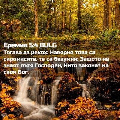 Picture 02 - Еремия 5:4 BULG - Тогава аз рекох: Навярно - Bible Verse Picture