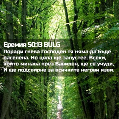 Picture 02 - Еремия 50:13 BULG - Поради гнева Господен тя - Bible Verse Picture