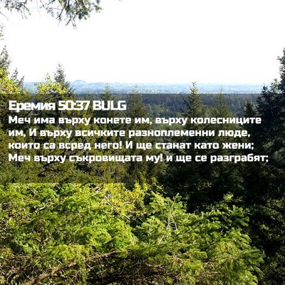 Picture 02 - Еремия 50:37 BULG - Меч има върху конете им, - Bible Verse Picture