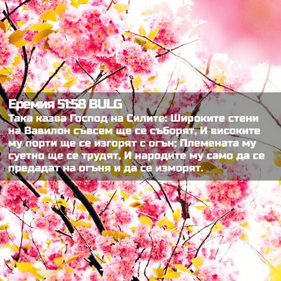 Picture 02 - Еремия 51:58 BULG - Така казва Господ на - Bible Verse Picture