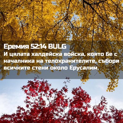 Picture 02 - Еремия 52:14 BULG - И цялата халдейска войска, - Bible Verse Picture