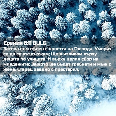 Picture 02 - Еремия 6:11 BULG - Затова съм пълен с яростта - Bible Verse Picture