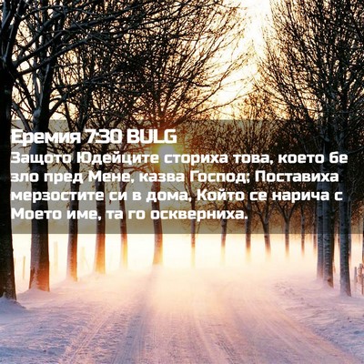 Picture 02 - Еремия 7:30 BULG - Защото Юдейците сториха - Bible Verse Picture