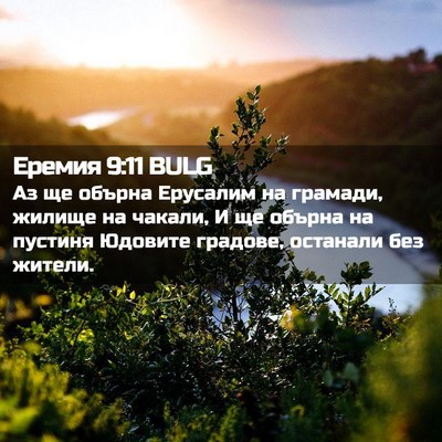 Picture 02 - Еремия 9:11 BULG - Аз ще обърна Ерусалим на - Bible Verse Picture