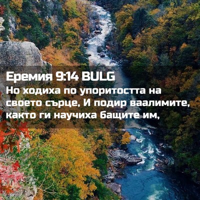 Picture 02 - Еремия 9:14 BULG - Но ходиха по упоритостта - Bible Verse Picture