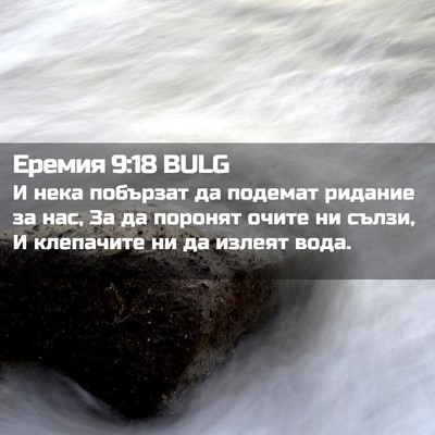 Picture 02 - Еремия 9:18 BULG - И нека побързат да подемат - Bible Verse Picture