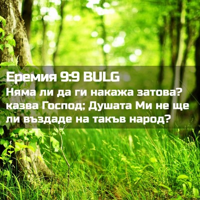 Picture 02 - Еремия 9:9 BULG - Няма ли да ги накажа - Bible Verse Picture