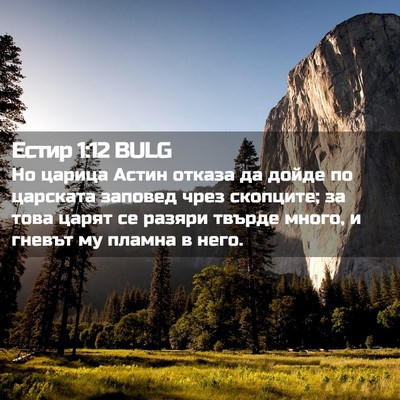 Picture 02 - Естир 1:12 BULG - Но царица Астин отказа да - Bible Verse Picture