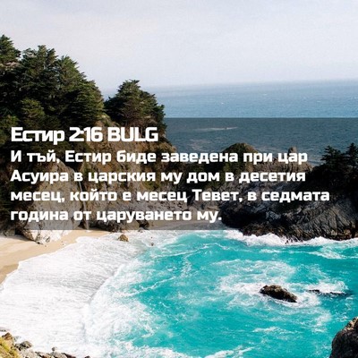 Picture 02 - Естир 2:16 BULG - И тъй, Естир биде заведена - Bible Verse Picture