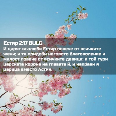Picture 02 - Естир 2:17 BULG - И царят възлюби Естир - Bible Verse Picture