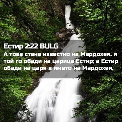 Picture 02 - Естир 2:22 BULG - А това стана известно на - Bible Verse Picture