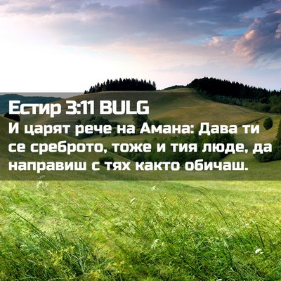 Picture 02 - Естир 3:11 BULG - И царят рече на Амана: Дава - Bible Verse Picture