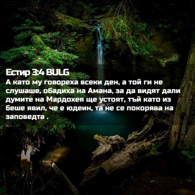 Picture 02 - Естир 3:4 BULG - А като му говореха всеки - Bible Verse Picture