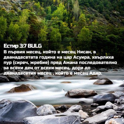 Picture 02 - Естир 3:7 BULG - В първия месец, който е - Bible Verse Picture