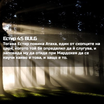 Picture 02 - Естир 4:5 BULG - Тогава Естир повика Атаха, - Bible Verse Picture