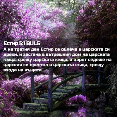Picture 02 - Естир 5:1 BULG - А на третия ден Естир се - Bible Verse Picture