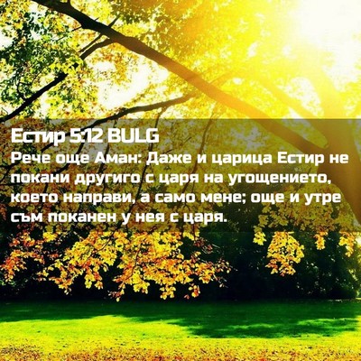 Picture 02 - Естир 5:12 BULG - Рече още Аман: Даже и - Bible Verse Picture