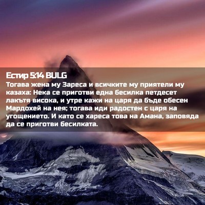Picture 02 - Естир 5:14 BULG - Тогава жена му Зареса и - Bible Verse Picture