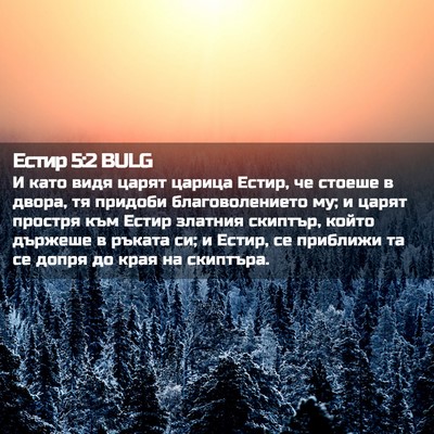 Picture 02 - Естир 5:2 BULG - И като видя царят царица - Bible Verse Picture