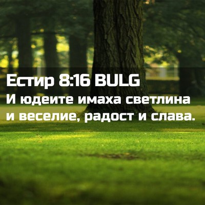 Picture 02 - Естир 8:16 BULG - И юдеите имаха светлина и - Bible Verse Picture