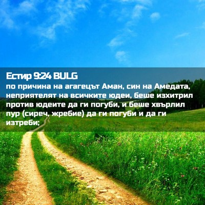 Picture 02 - Естир 9:24 BULG - по причина на агагецът - Bible Verse Picture