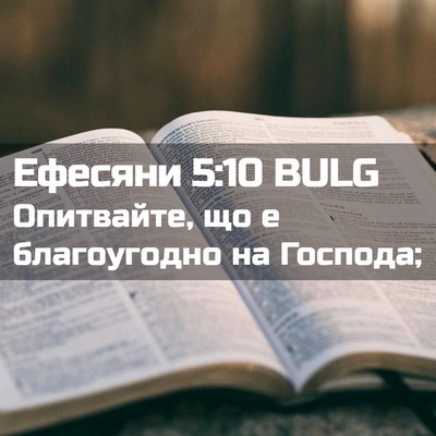 Picture 02 - Ефесяни 5:10 BULG - Опитвайте, що е - Bible Verse Picture