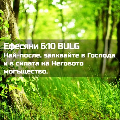 Picture 02 - Ефесяни 6:10 BULG - Най-после, заяквайте в - Bible Verse Picture