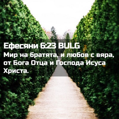 Picture 02 - Ефесяни 6:23 BULG - Мир на братята, и любов с - Bible Verse Picture