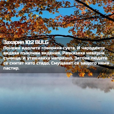 Picture 02 - Захария 10:2 BULG - Понеже идолите говориха - Bible Verse Picture