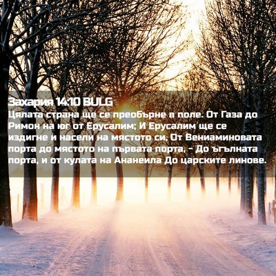 Picture 02 - Захария 14:10 BULG - Цялата страна ще се - Bible Verse Picture
