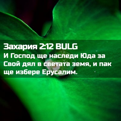 Picture 02 - Захария 2:12 BULG - И Господ ще наследи Юда за - Bible Verse Picture