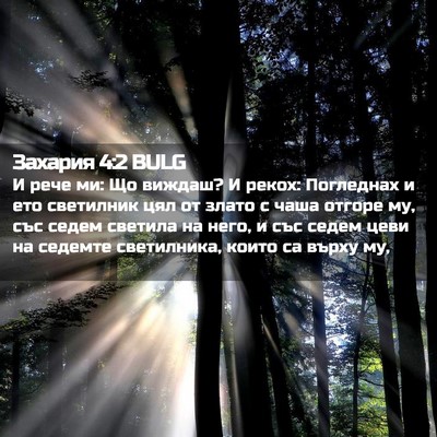 Picture 02 - Захария 4:2 BULG - И рече ми: Що виждаш? И - Bible Verse Picture