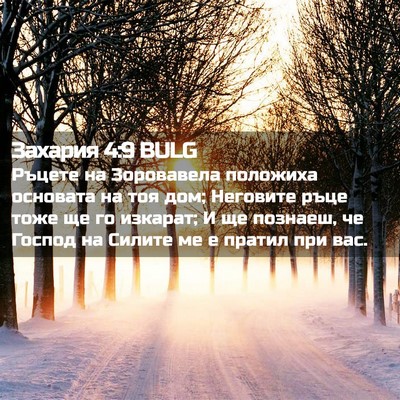 Picture 02 - Захария 4:9 BULG - Ръцете на Зоровавела - Bible Verse Picture