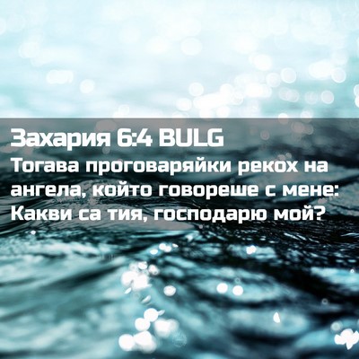 Picture 02 - Захария 6:4 BULG - Тогава проговаряйки рекох - Bible Verse Picture