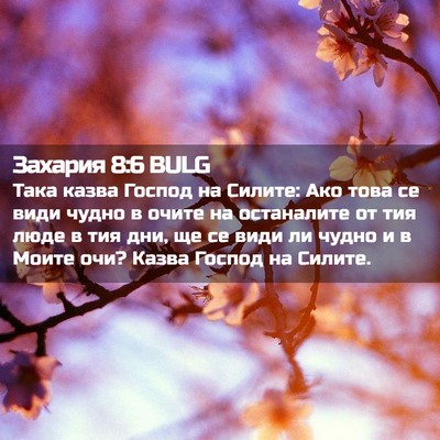Picture 02 - Захария 8:6 BULG - Така казва Господ на - Bible Verse Picture
