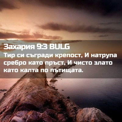 Picture 02 - Захария 9:3 BULG - Тир си съгради крепост, И - Bible Verse Picture