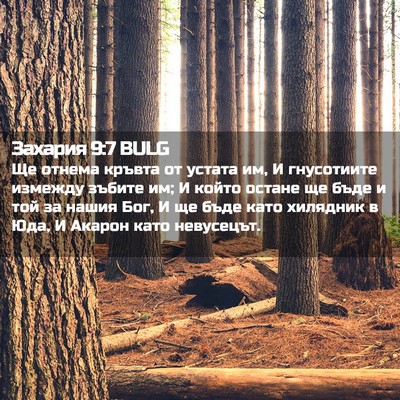 Picture 02 - Захария 9:7 BULG - Ще отнема кръвта от устата - Bible Verse Picture