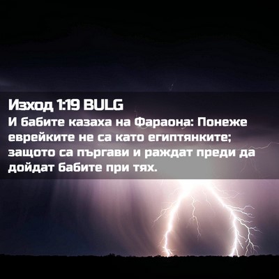 Picture 02 - Изход 1:19 BULG - И бабите казаха на Фараона: - Bible Verse Picture