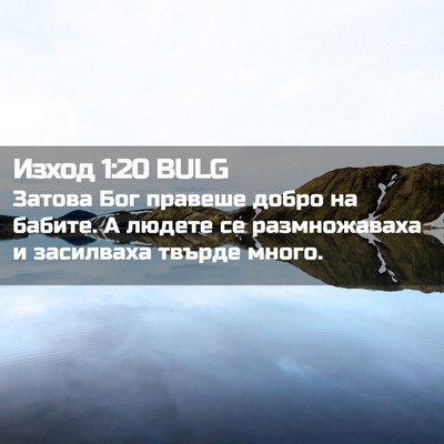 Picture 02 - Изход 1:20 BULG - Затова Бог правеше добро - Bible Verse Picture