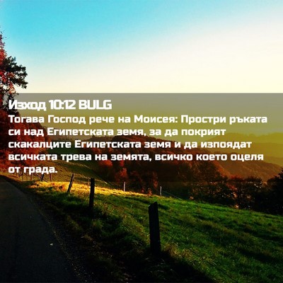 Picture 02 - Изход 10:12 BULG - Тогава Господ рече на - Bible Verse Picture
