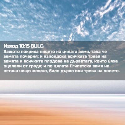 Picture 02 - Изход 10:15 BULG - Защото покриха лицето на - Bible Verse Picture